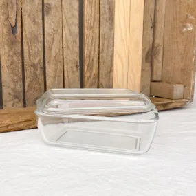 Beurrier en verre et couvercle